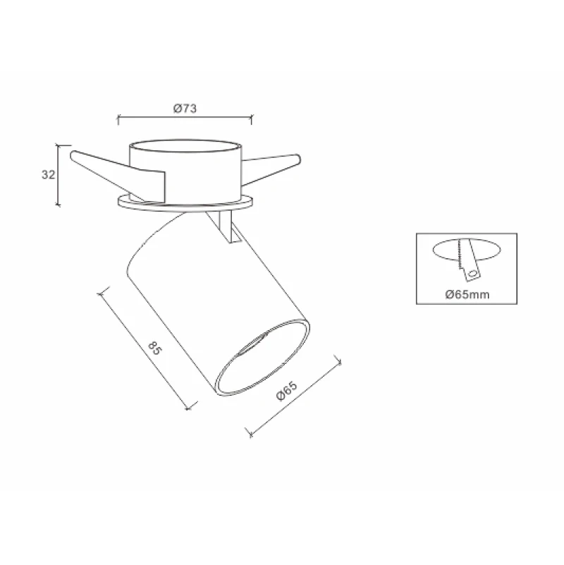 Round cut-out 90mm led down light Aluminum Body Spot Light 15W Adjustable Wall washer downlight LED Recessed Down Light