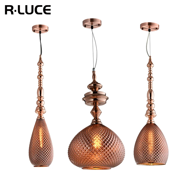 Hot Product Mid West Style Living Room Home Indoor Decor Glass Brass Pendant Light