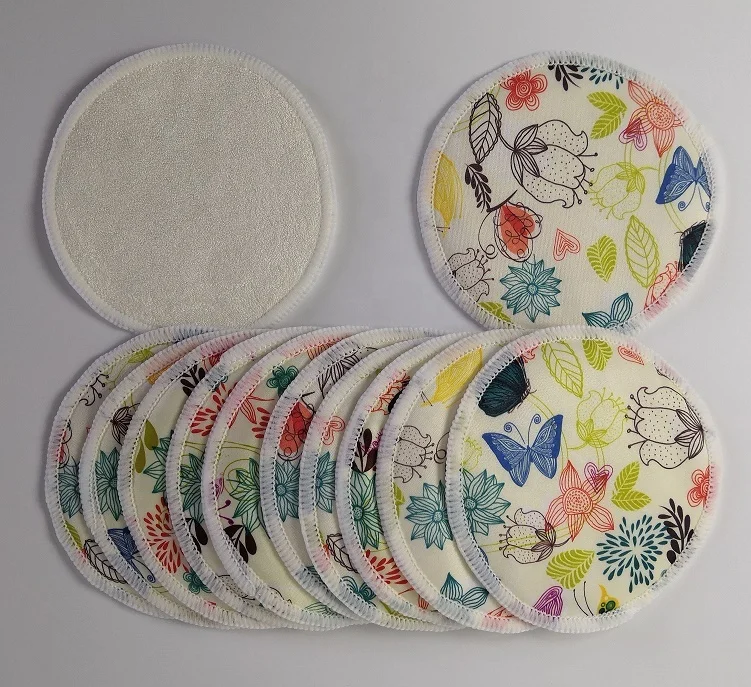 
2020 cheap new design adult foldable reusable bamboo cotton waterproof leak proof washable breast nursing pads 