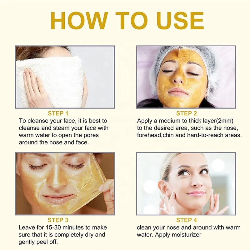 120g Private Label Organic Face Skin Care Face Mask Deep Cleaning Remove Blackhead 24K Gold Peel Off Mask