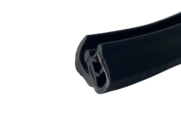 Custom Pvc Extruded Profile Rubber Sealing Strip Built In Shaped Steel Sheet U Shape Edge Trim
