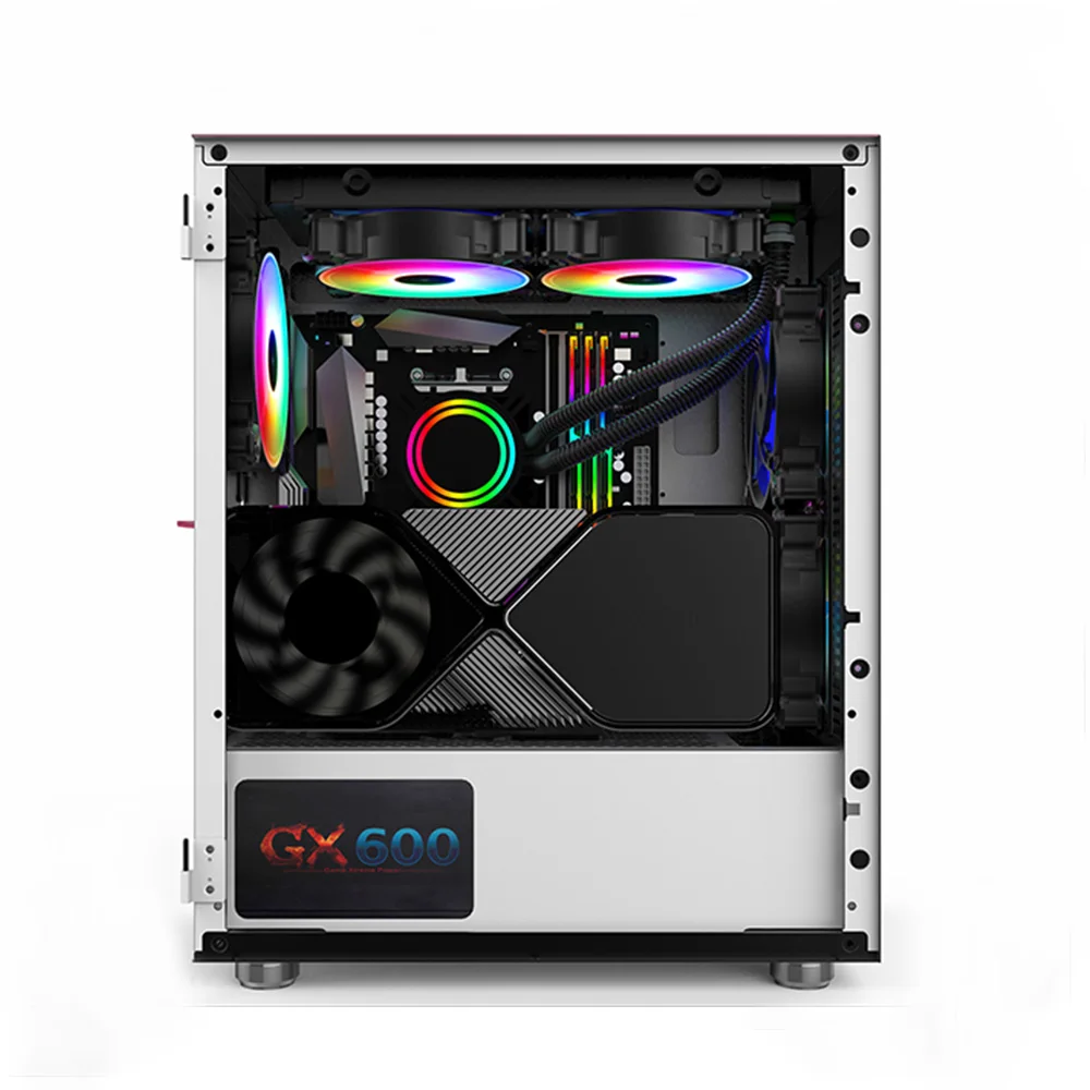 Игровой чехол для ПК Atx Mid-Tower передний вход/выход USB Type-C боковая панель из закаленного стекла белый корпус игрового компьютера ATX Mid