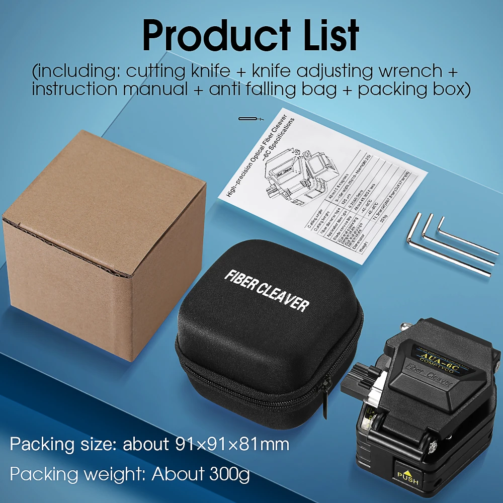 FTTH Fiber Optic Knife Tools Cutter Fiber Cleaver 16 Surface Blade Fiber Cleavers SKL-6C Cable Cutting Knife skl-6c