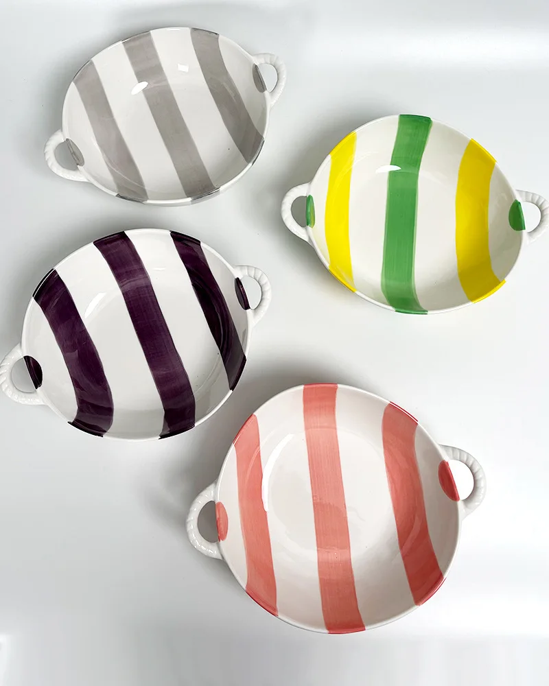 Solhui Irregular Ins Candy Salad Bowl Ceramic Yogurt Oatmeal Pasta or Soup Bowls