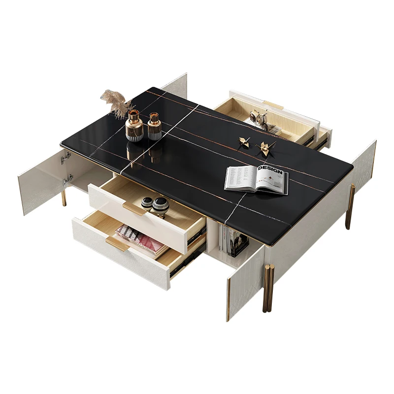 
Light luxury modern simple marble/rock board home Tea table combination 