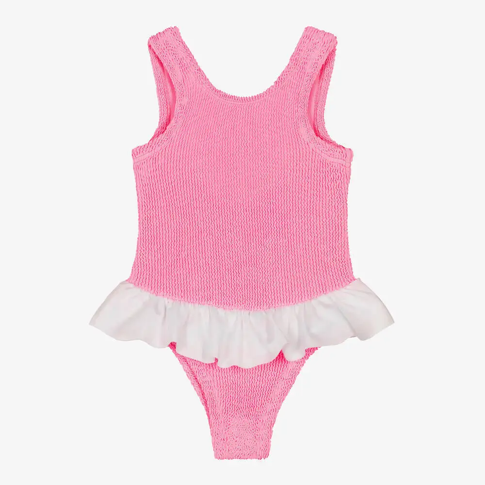 Custom Girls Crinkle Swimsuit  Kids Bathing Suits Girl Oem New Fashion Kids Swimwear Children Swimsuit