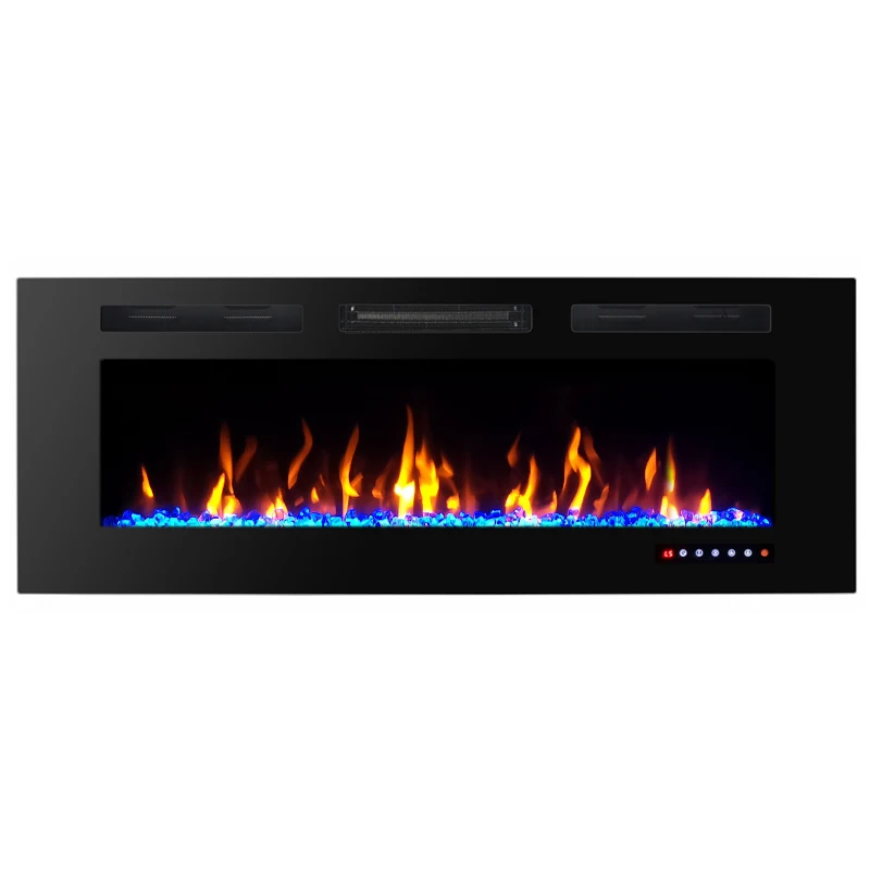 Decorative Remote Control Built-in decorative wall recessed  wall mounted glass panel insert electric fire place fireplace