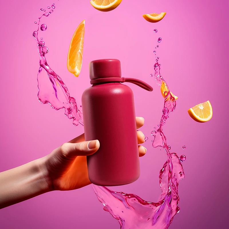 New Arrival 350 ML 500 ML Silicone Drinking Bottle 100% Leak Proof BPA Free Water Bottle with Lid for Kids