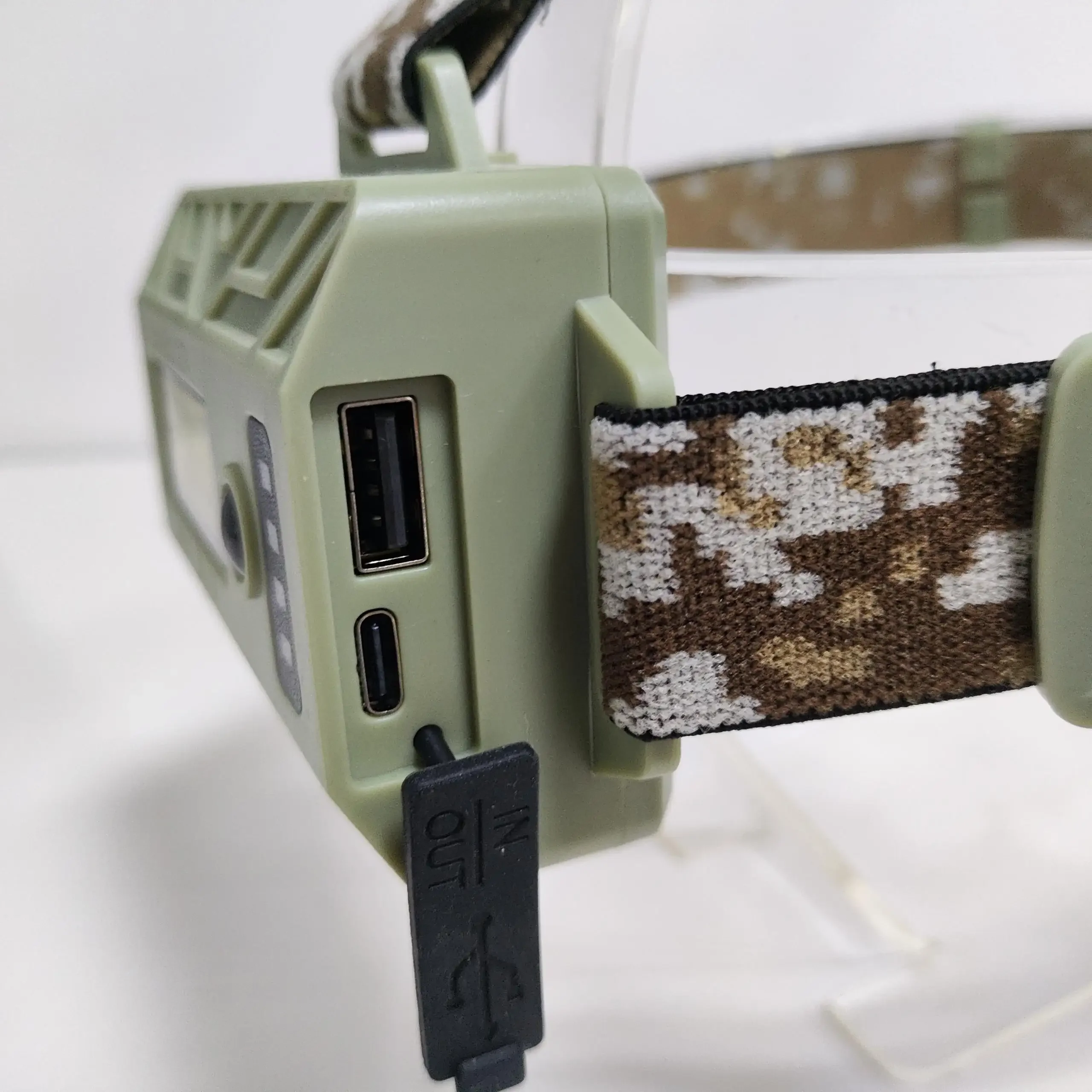 30W High Brightness LED Rechargeable Headlight USB Type-C Camuflagem With Aluminum Body Zoomable Portable 500M Light For Camping