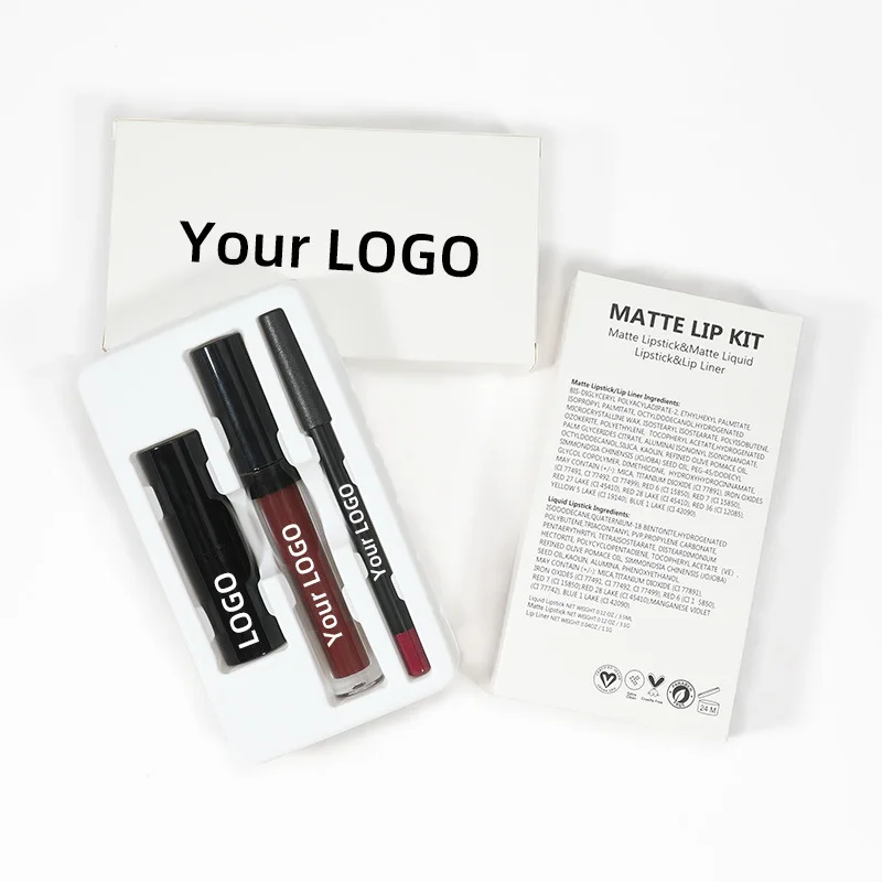 3 pcs lipstick set lip liner and liquid lipstick lip makeup