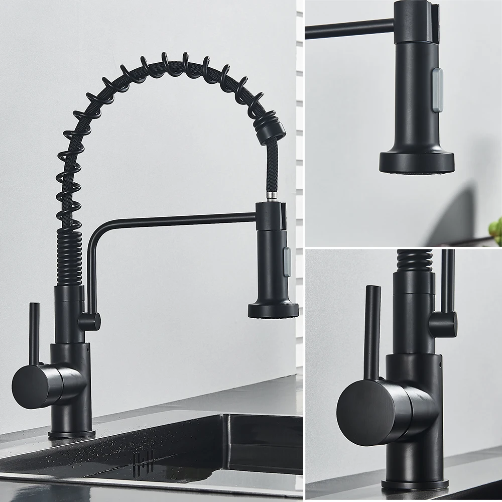 Pull Out Kitchen Sink Faucet Deck Mounted Sprayer Kitchen Mixer Tap 360 Rotation Hot and Cold Kitchen Faucet