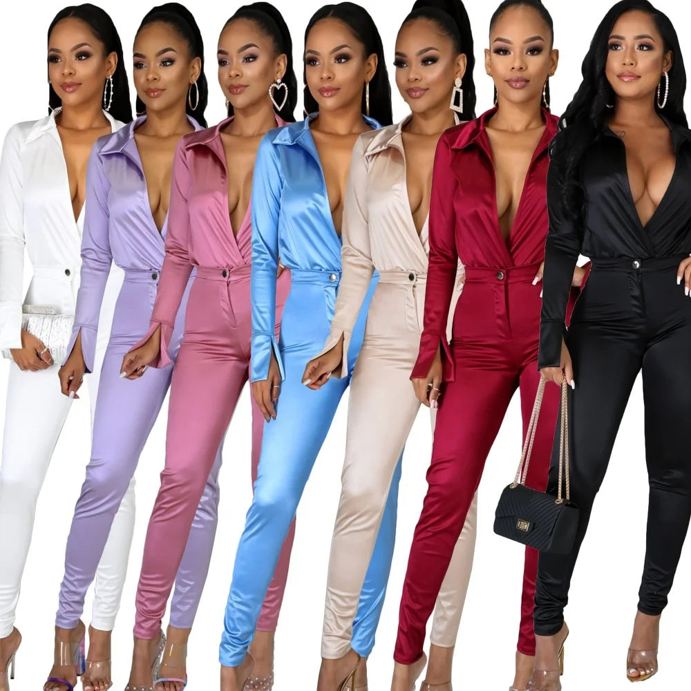 
2021 women new 2 Piece Set Satin Women Two Piece Set Clothing Outfits Trousers Pants 