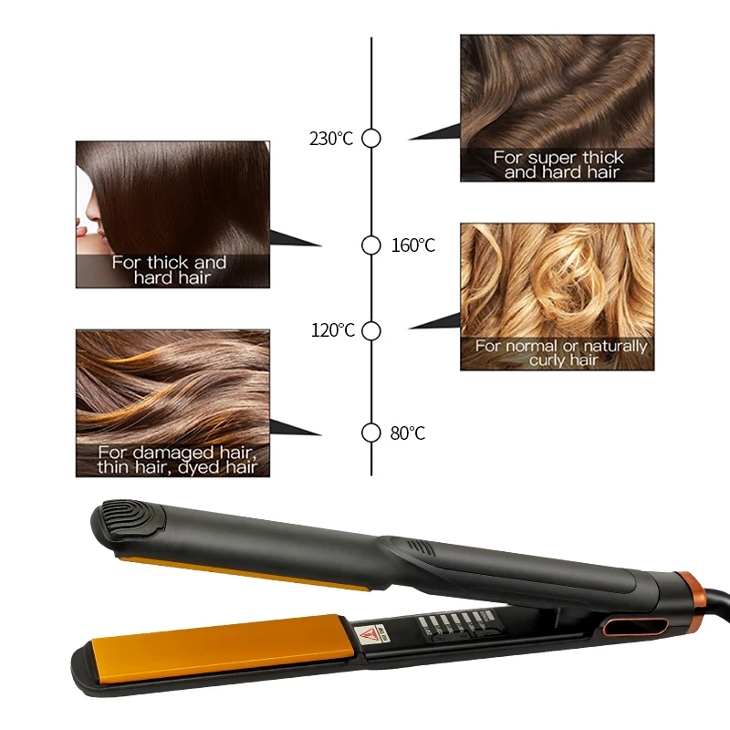 Professional Hair Straightener Tourmaline Ceramics Heating Plate Salon Styling Tool LCD Flat Iron PTC Heater Hair Flat Electric