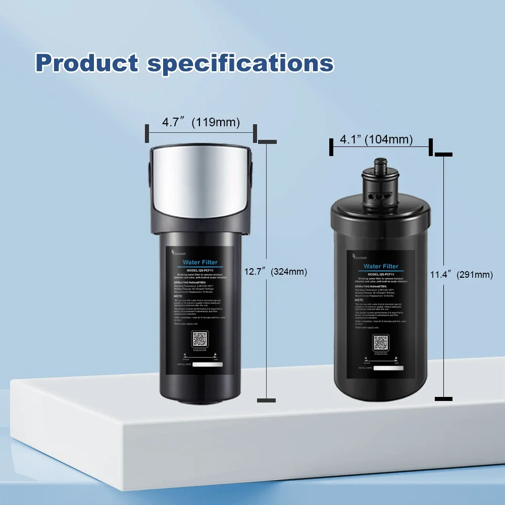 Q5-11 inch sink water filter under water purifier intercepts Escherichia coli in water
