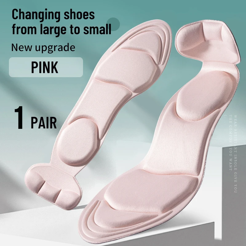 Women Shoe Foot Protector Heel Liner Pad Foot Pain Relieve Cushion Insoles 2 in 1 High Heels Anti-slip Massage Insole