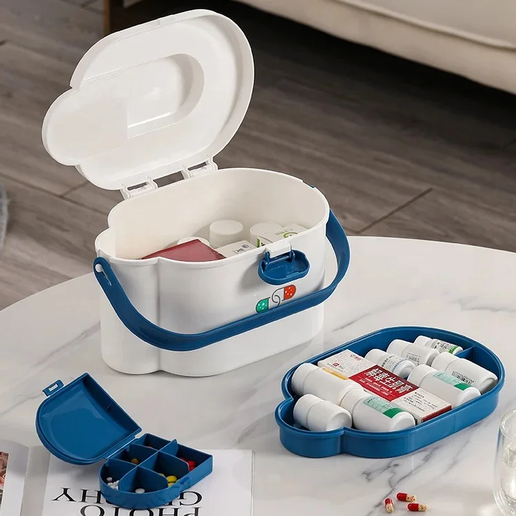 Household Travel Plastic First Aid Kit Medical container Medicine Chest With Box