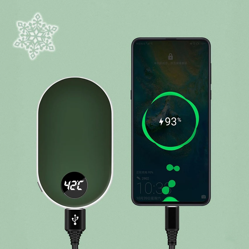 Reusable Mobile Hand Warmer Power Bank Heater For Hands Electric Portable Heater USB Rechargeable Hand Warmer for Women