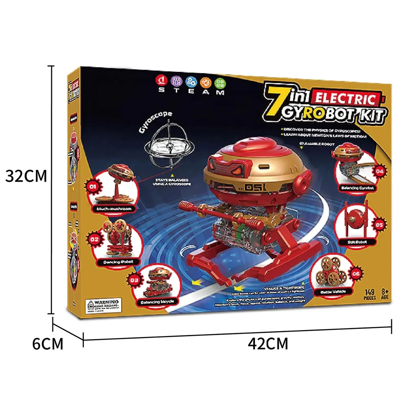 7 in 1 multifunctional DIY electric robot toys gyrobot Kit Gyro Toy Balance Gyro Gyroscope Mini Toy