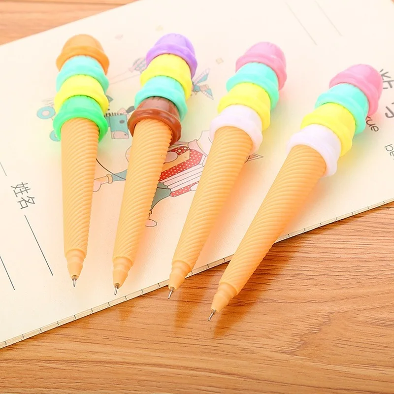 6Pcs/lot  Cute Creative Students Gifts 0.5mm Gel Pen Ice Cream Pens Cartoon Writing Kawaii School Supplies