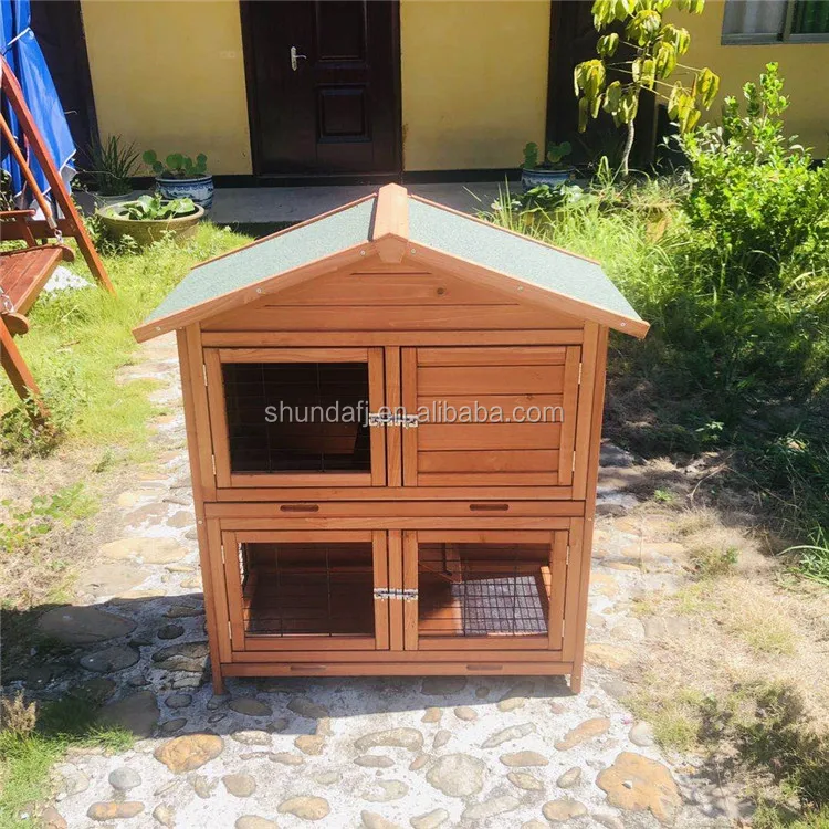 SDR009-T2 Hight Quality Flat Pack Wooden Rabbit Hutch China Wholesale Wooden Rabbit Hutch For Sale