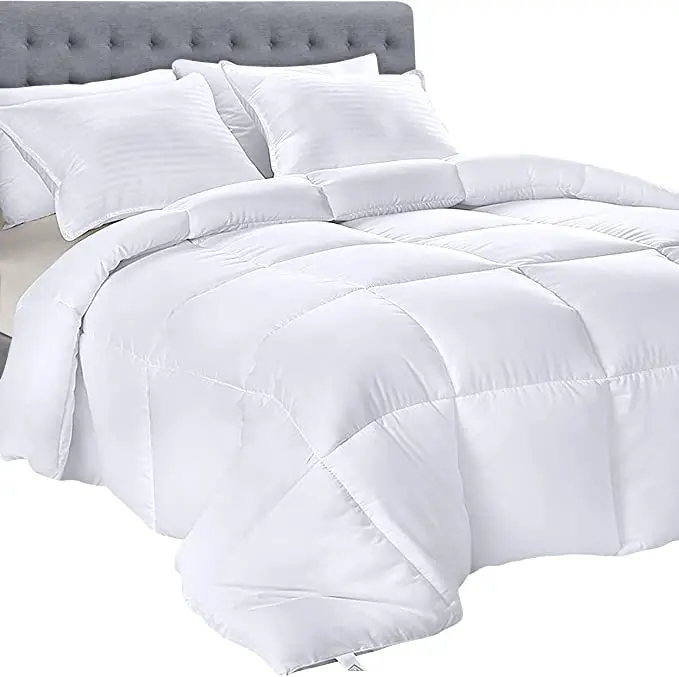 Bedding Down Alternative Comforter All Season Comforter Plush Fiberfill Duvet Insert Box Stitch