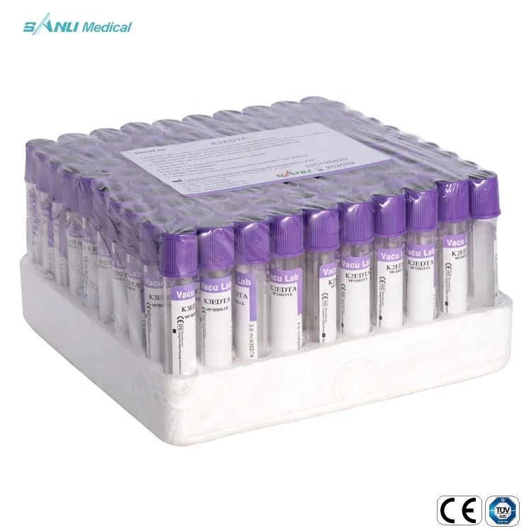 High Quality Cheap Price K3 EDTA Test EDTA K3 Blood Collection tube PET Plastic With Rubber k2 k3 edta blood collection tube