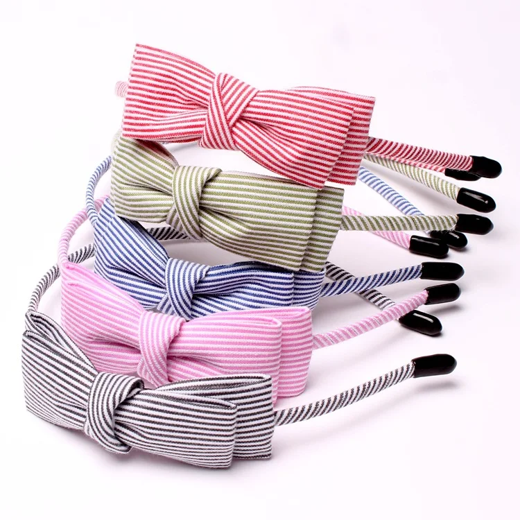 China Factory Supply Elastic Double Bow Head Luxury Hair Bands For Hair