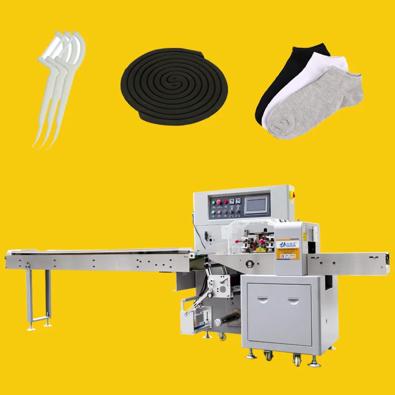 Hot Selling Socks Makeup pad Scrubber Pacifier Mosquito coil Dental floss stick packaging machine