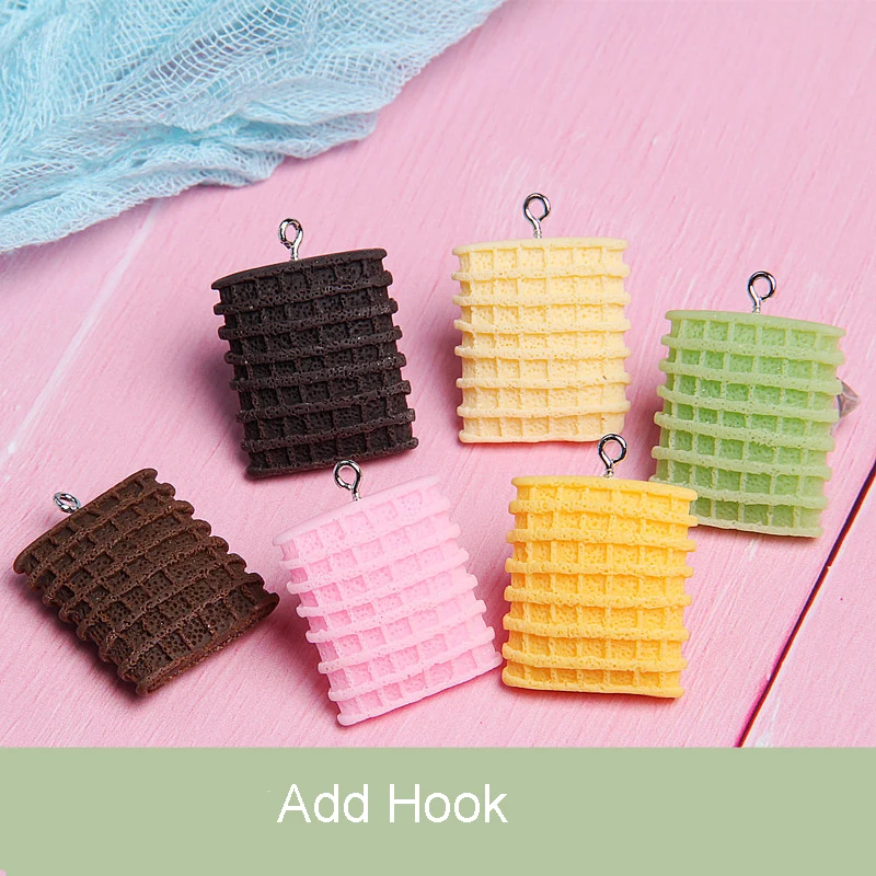 
Free Shipping Charms Multi - color Chocolate Wafer Biscuit Cookie Jewelry Decoration Accessory Cabochons Resin Embellishments 
