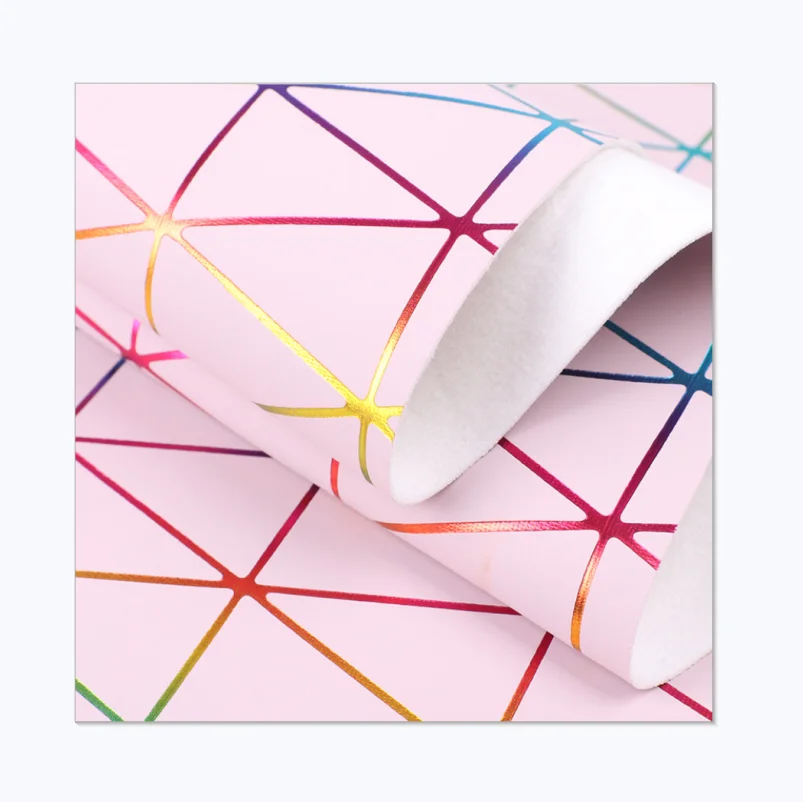 
For furniture/chairs/hats/DIY craft geometric luminous leather glow in the dark fabric glossy pu leather 