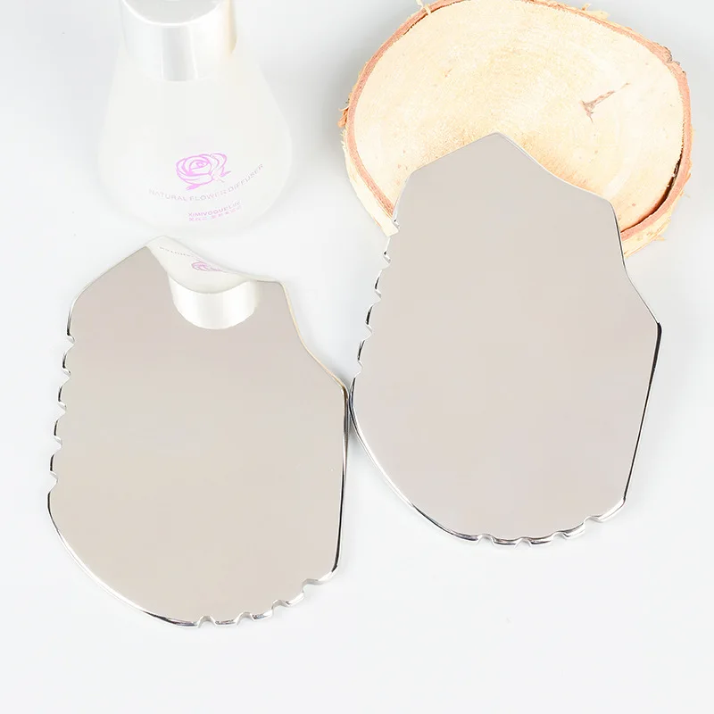 Hot Sale Myofascial Soft Tissue 304 Stainless Steel Hand Grip Scraper Facial Massage Iastm Gua Sha Plate Tools With Teeth