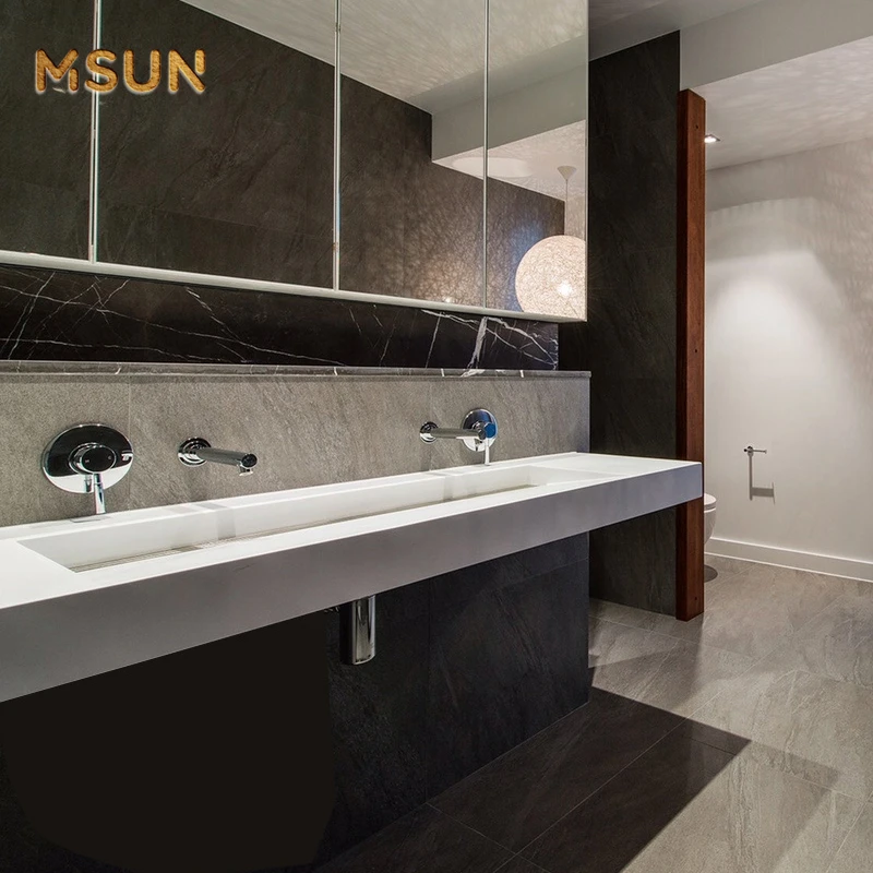 Malaysia Cabinet Countertop Bathroom sink Resin Stone Hand Wash Basin Sinks