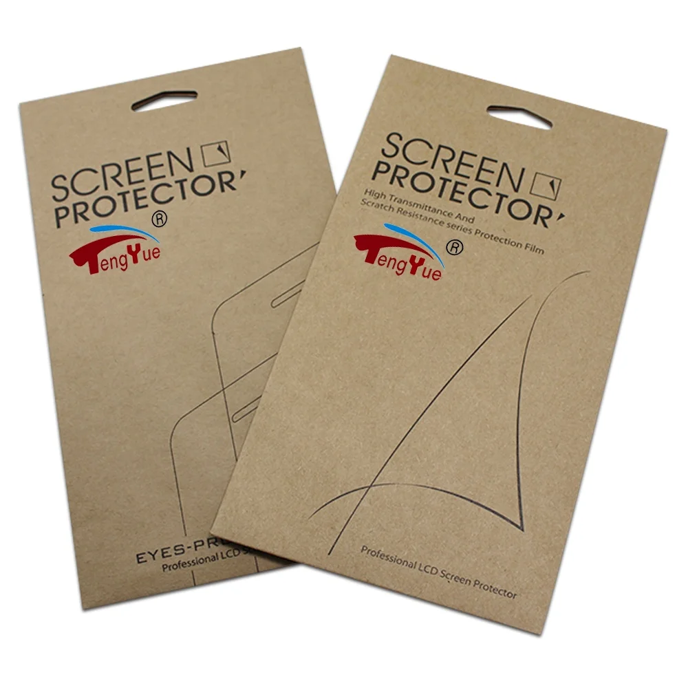 Envelop Shape Paper Printed Tempered Glass Phone Screen Protector Packaging Box