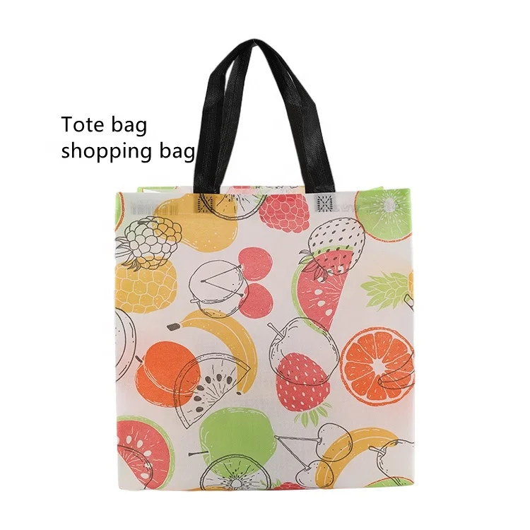 Eco-friendly PP Colorful Reusable Custom Non-woven Horizontal Folding Tote Shopping Bag