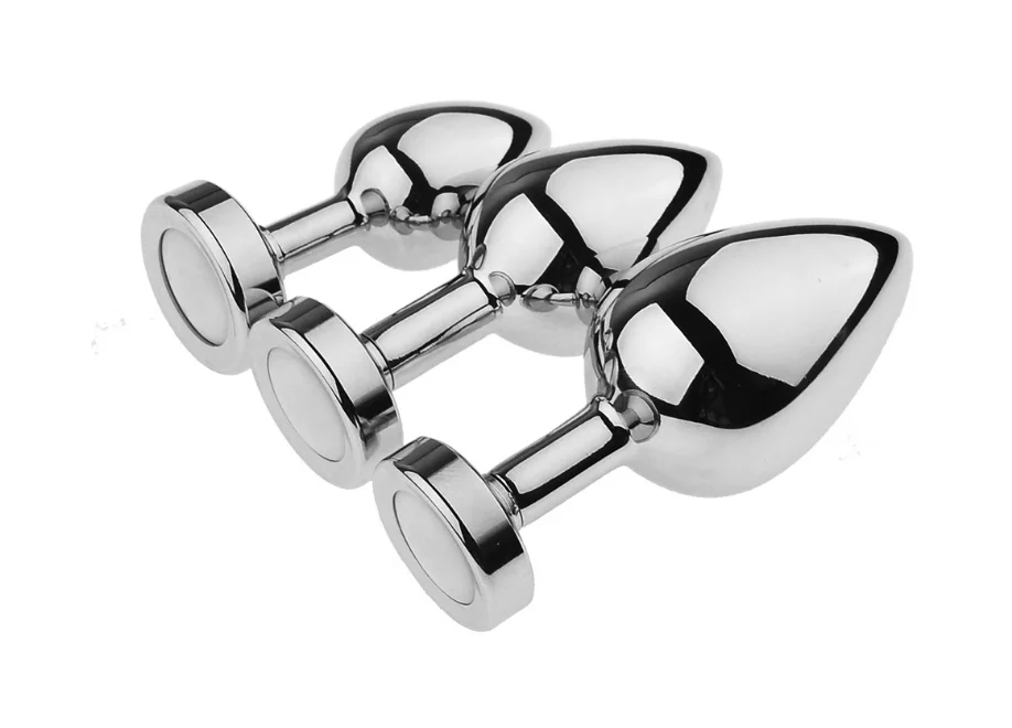 Stainless Steel Dilator Vaginal Waterproof Threaded Flashing Metal Prostate Beads Massager Sex Toy Butt Anal Plug