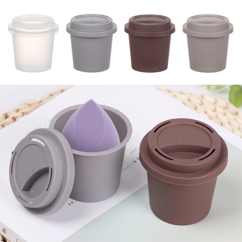 China Manufacture Private Label Wholesale Reusable Super Soft Cosmetic Puff Blender Custom Makeup Sponge Coffee Cup