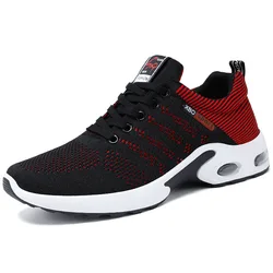 daily fashion running shoes made in China black red blue breathable walking shoes outdoor running sports shoes for men