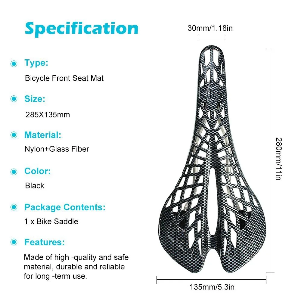Profession Road MTB Bike Seat Carbon Fiber Material Hollowed Cycling Cushion Pad Comfortable Bicycle Saddle for Bike