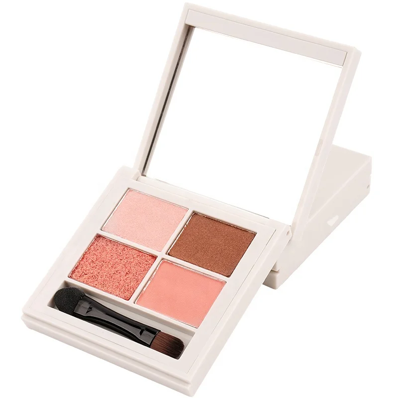 private label four colors highlight and matte vegan long lasting high pigment eye shadow palette