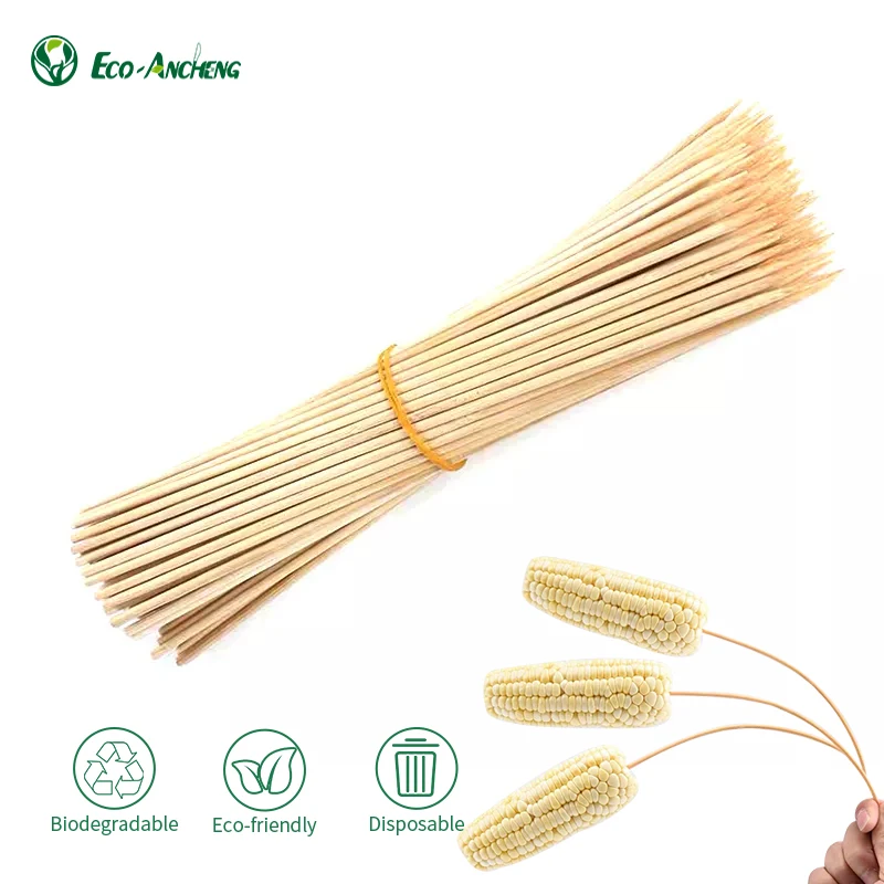 Natural Bamboo skewer High quality Bamboo Twisted skewers Barbecue Tools skewers bamboo handle