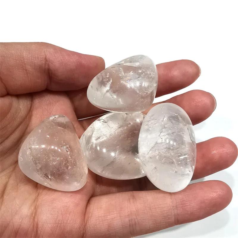 New arrivals high quality semi-precious stone pebbles natur transparent clear quartz tumbled crystal chips for sale