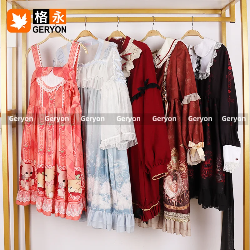 GERYON New Style Japanese Lolita Dress Summer Used Clothes Second Hand Clothing Cosplay Sweet Classic Lolita Fancy Dress