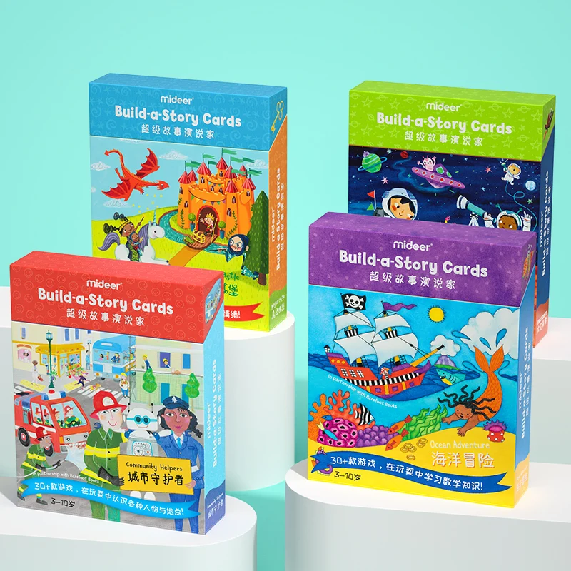 
Mideer kids Early educational Children Colorful cartoon Interesting Baby Logic Jigsaw puzzle Paper story card Board Game toys 