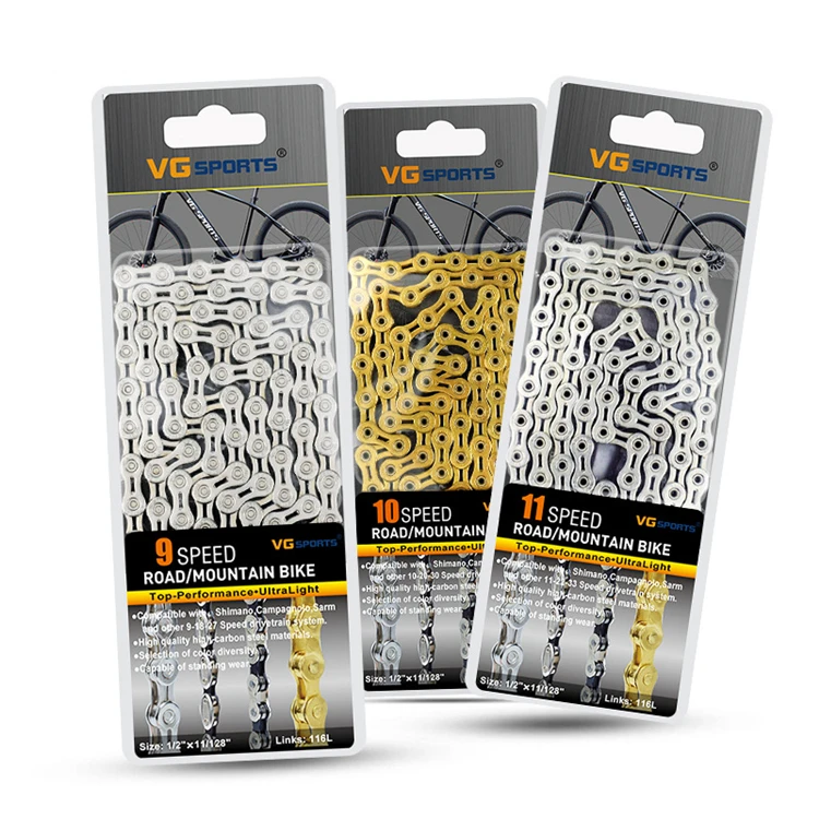 Sports Ultralight 8 9 10 11 Speed Bicycle Chain Bike Chain Half/full Hollow 116L Mountain MTB Road Bike Chains