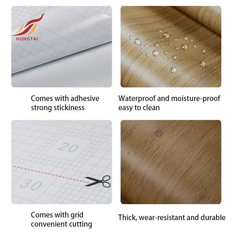 premium wood grain dark red gloss vinyl walnut adhesive vinyl mdf paper furniture sticker