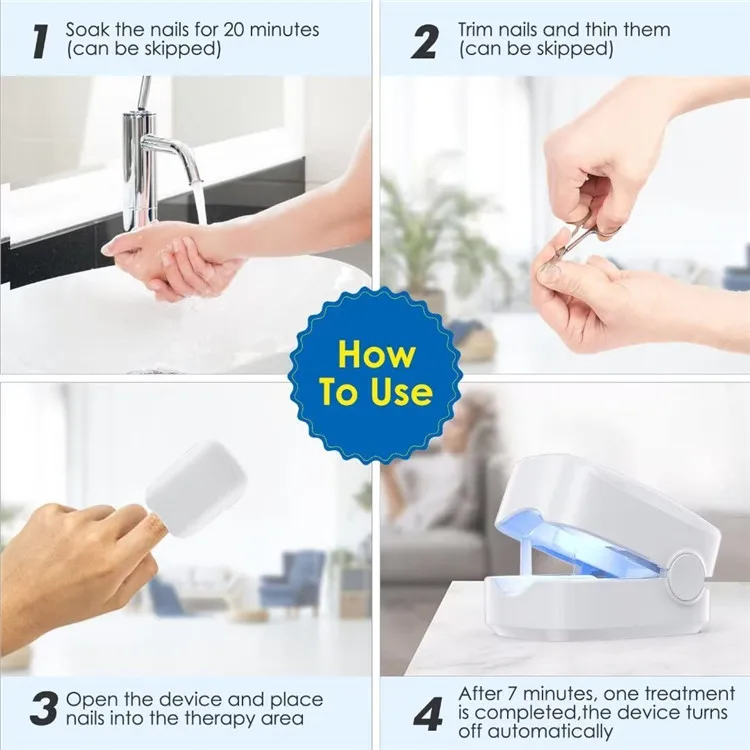 Home Use Blue Light Toe Nail Laser Fungus Treatment Device Nail Fungus Cleaning Laser Device for Fingernails and Toenails