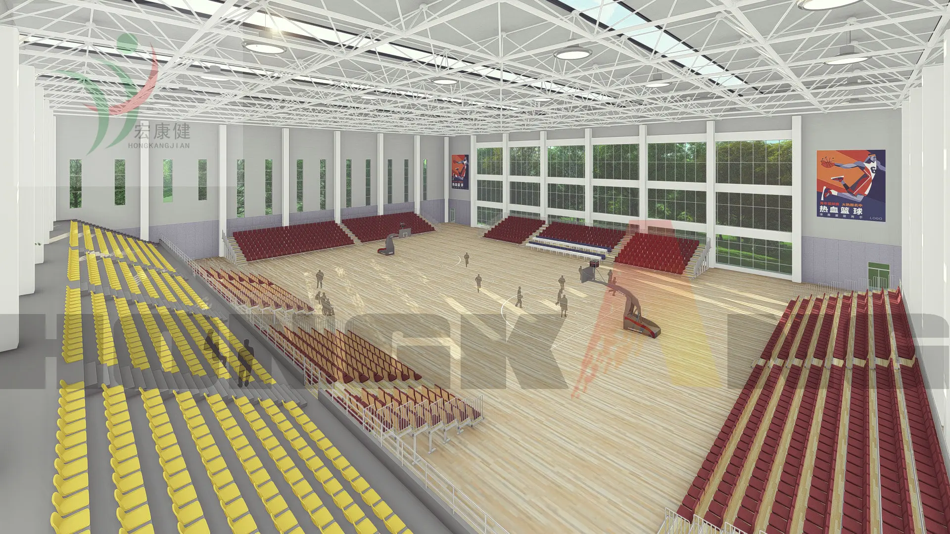 Fiba Indoor Approved Wood Basketball Sports Flooring Synthesis Wooden Court Tile Floor