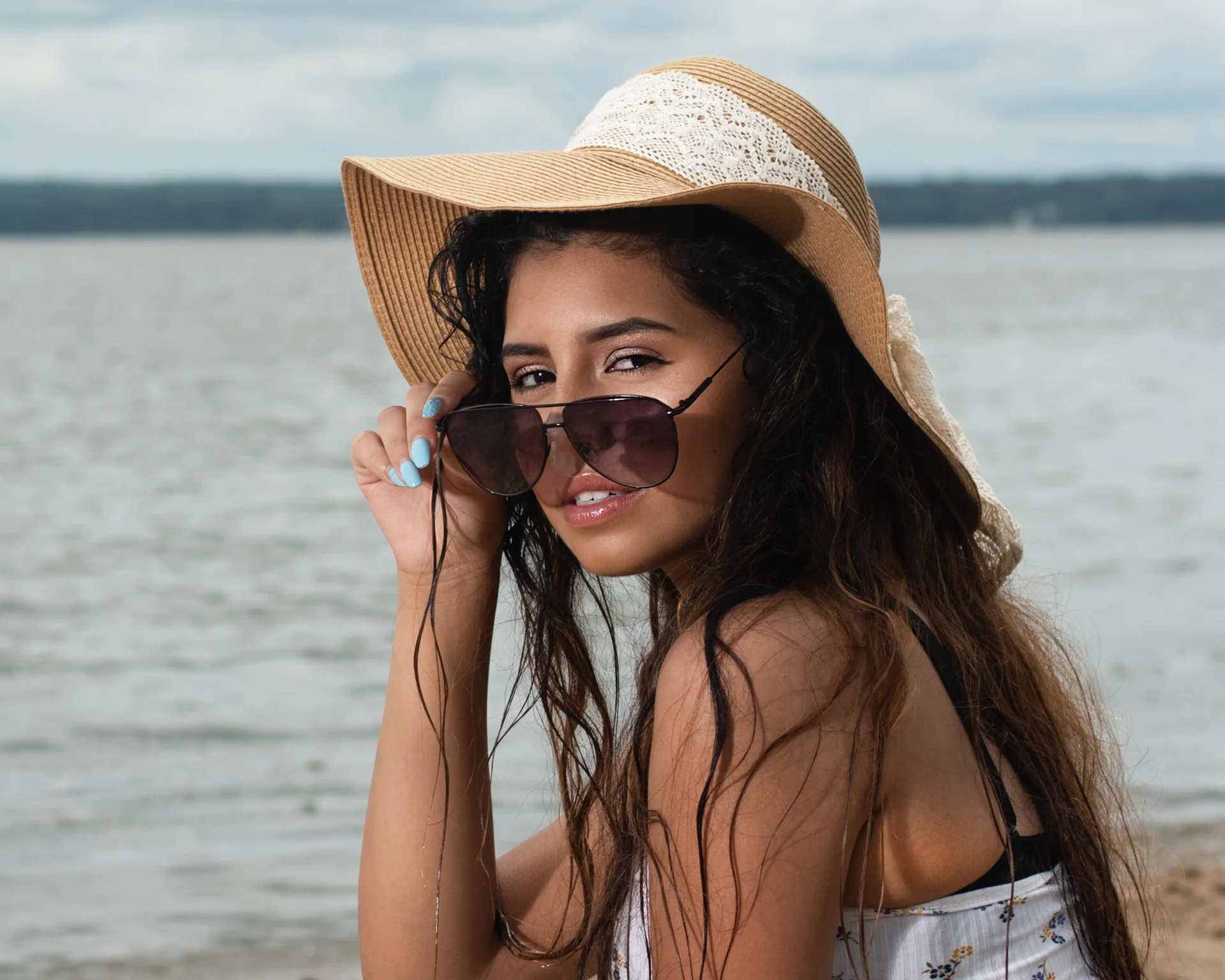 Oversize Pilot Polarized Sunglasses Metal Acetate UV400 Gradient Sun Glasses for Women