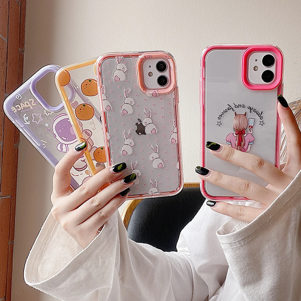 Персонализированная комбинированная крышка с рисунком 3 в 1, Прозрачный поликарбонатный цветной чехол из ТПУ для объектива камеры с УФ-печатью, противоударный чехол для iphone 13