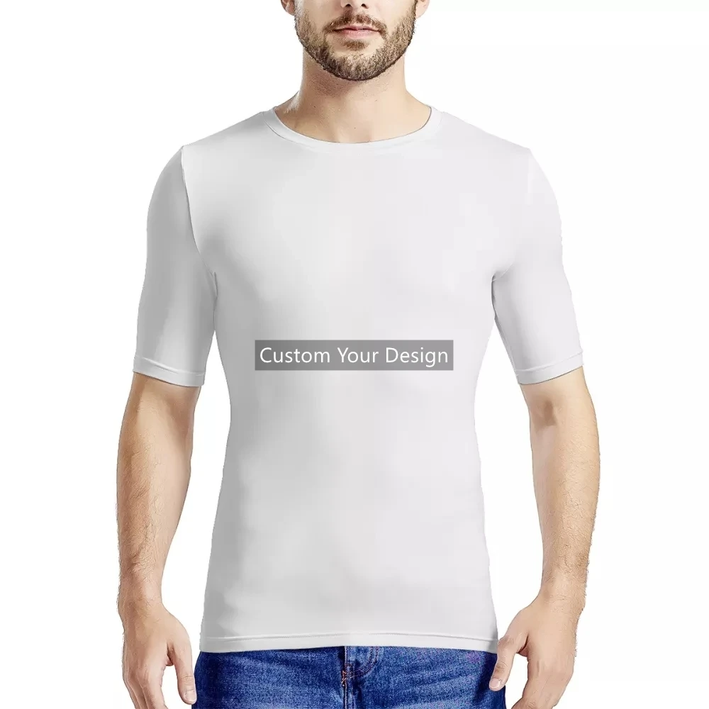 Low MOQ Casual Fitness Clothing Men Manufacturers Wholesale Polyester Custom Logo Printing All Over Print T-shirts On Demand